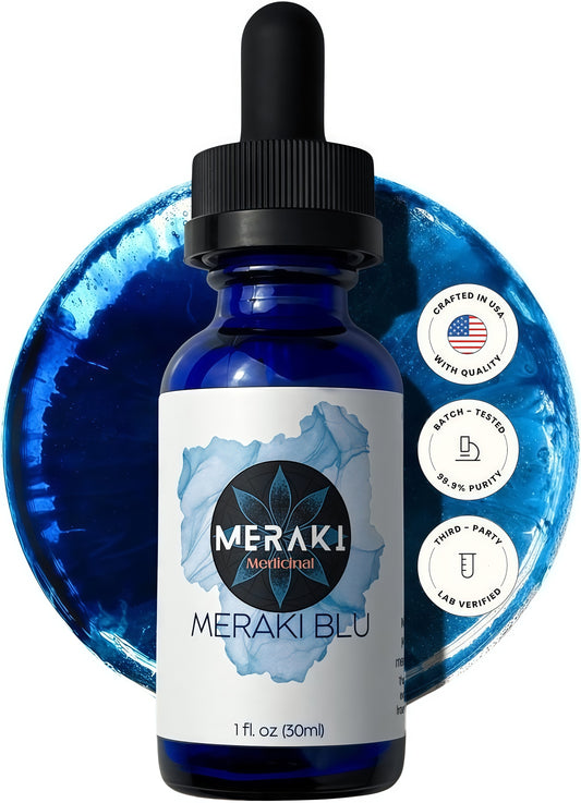 Meraki Methylene Blue Drops – Pharmaceutical Grade Nootropic Supplement for Brain Health - Dietary Supplement Support for Focus & Clarity – Third-Party Tested Formula – 30ml Glass Dropper Bottle